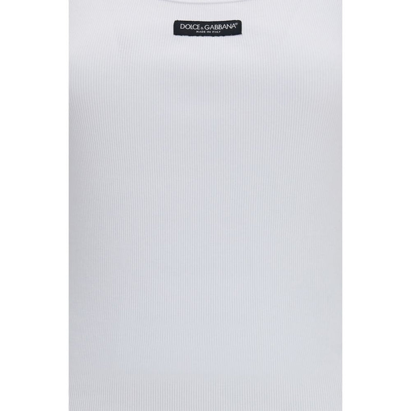 Dolce & Gabbana White Cotton Tank Tops