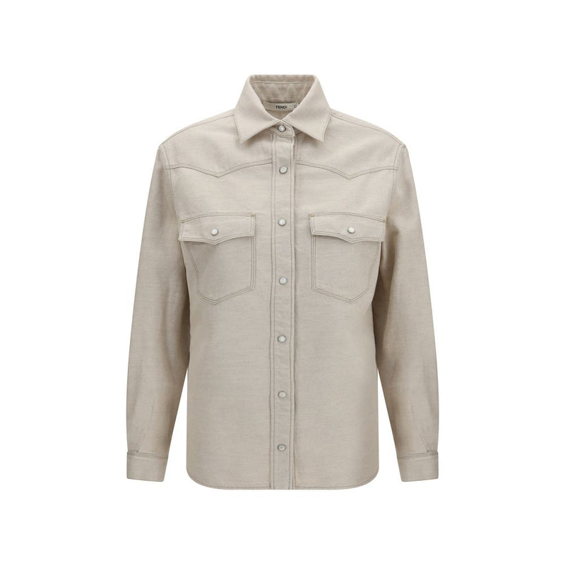 Fendi Beige Denim Shirt