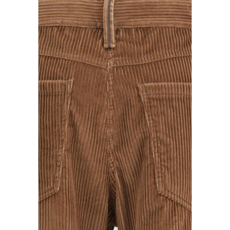 Brunello Cucinelli Brown Cotton Casual Pants