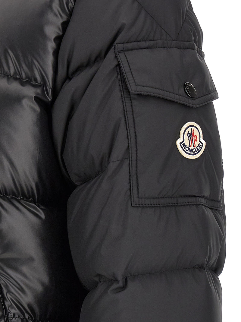 Moncler Black Polyester Full-Length Jacket