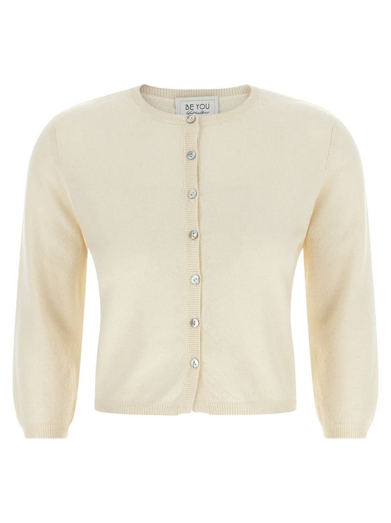 BE YOU White Cashmere Cardigan