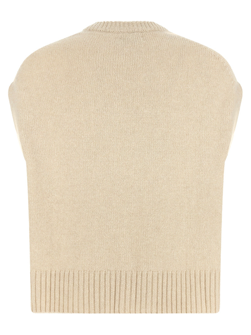BE YOU Beige Cashmere Sleeveless Jacket
