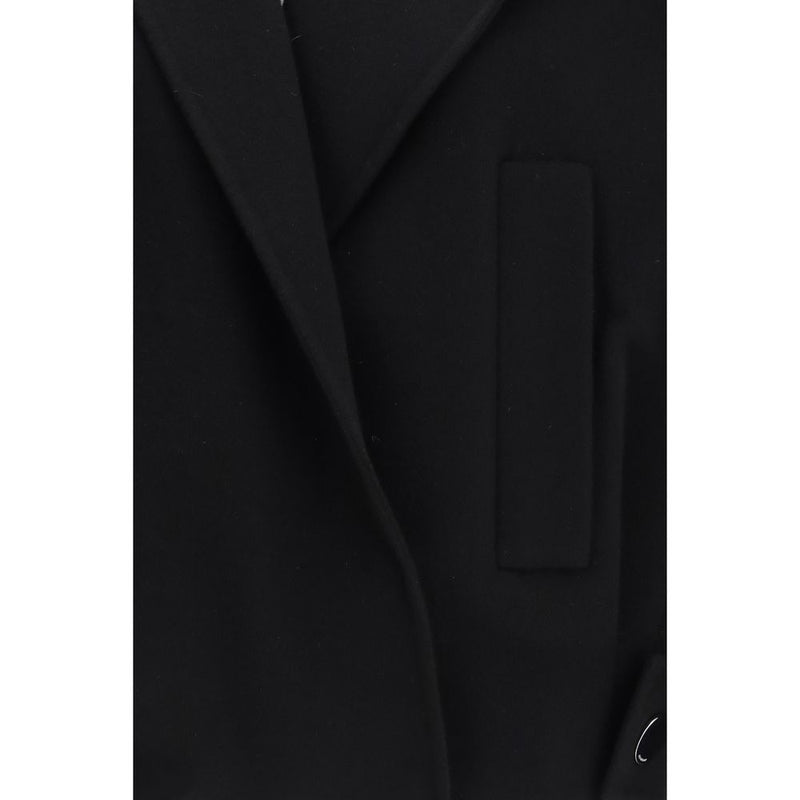 Max Mara Black Wool Oves Aries Full-Length Jacket