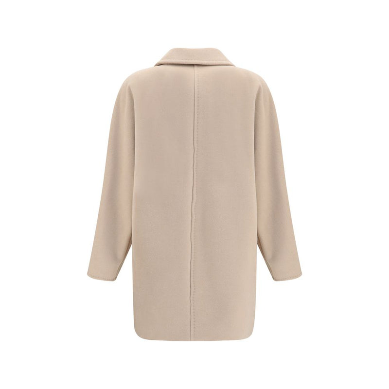 Max Mara Beige Wool Oves Aries Full-Length Jacket