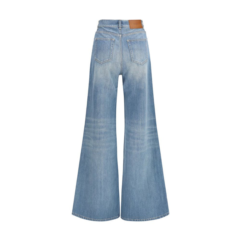 Chloé Blue Cotton Flared Jeans