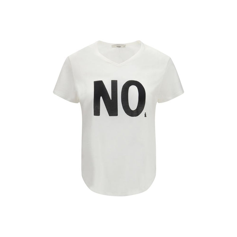Fendi White Cotton T-Shirt