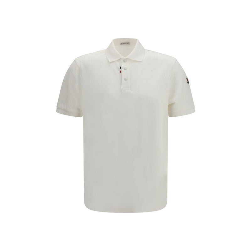 Moncler White Cotton Polo Shirt