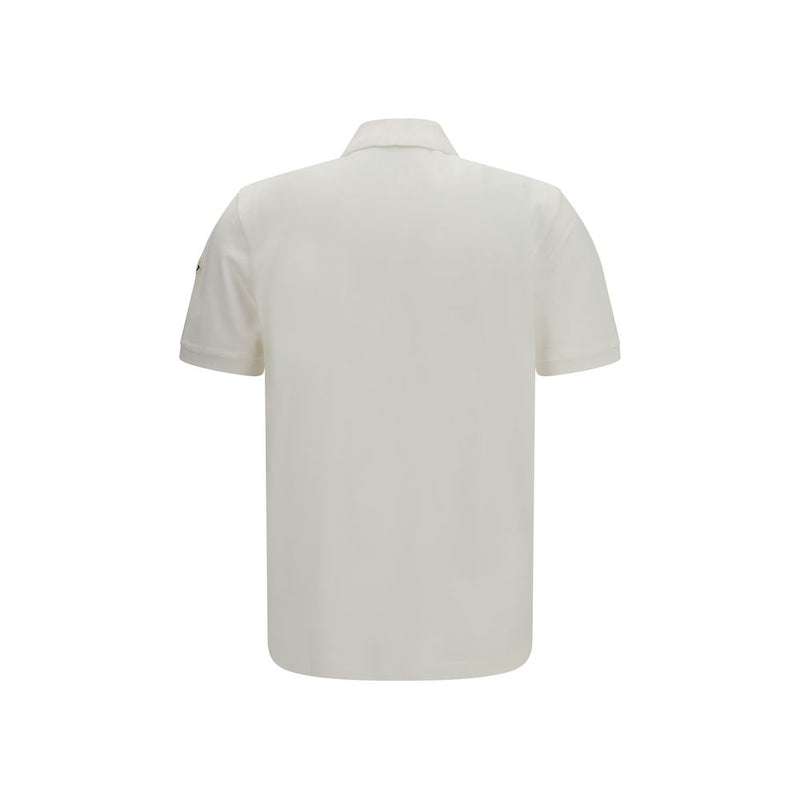 Moncler White Cotton Polo Shirt