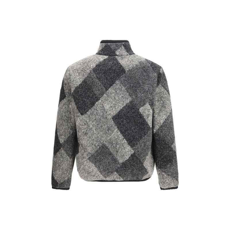 Moncler Gray Wool Oves Aries Full-Length Jacket