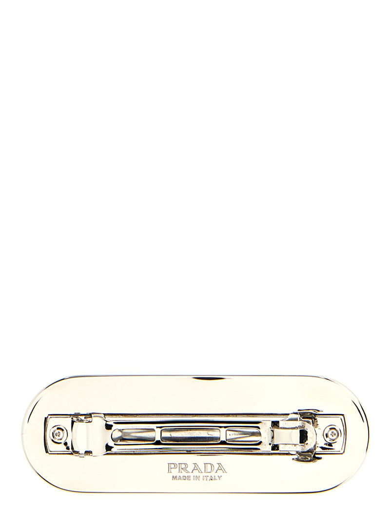 Prada Black Stainless Steel Hair Clip