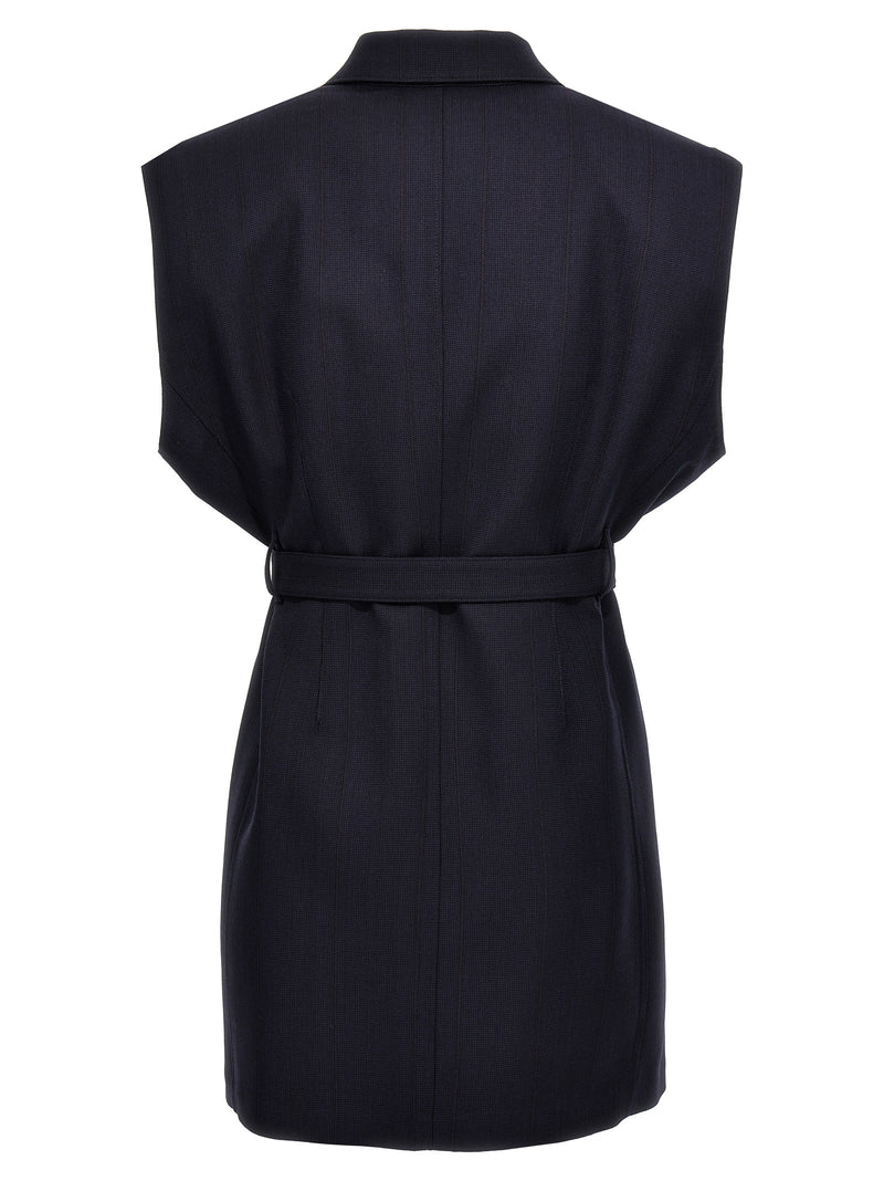 Prada Blue Virgin Wool Sleeveless Jacket