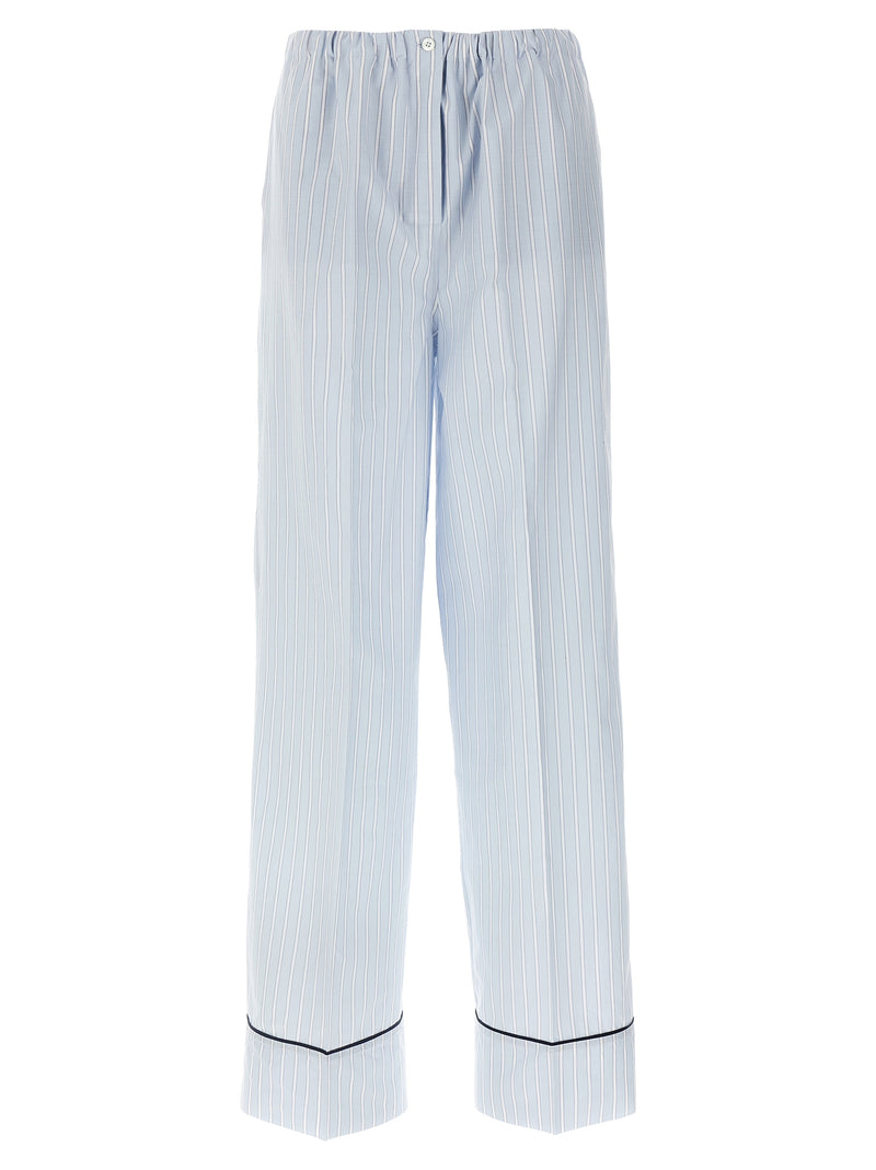 Prada Blue Cotton Casual Pants