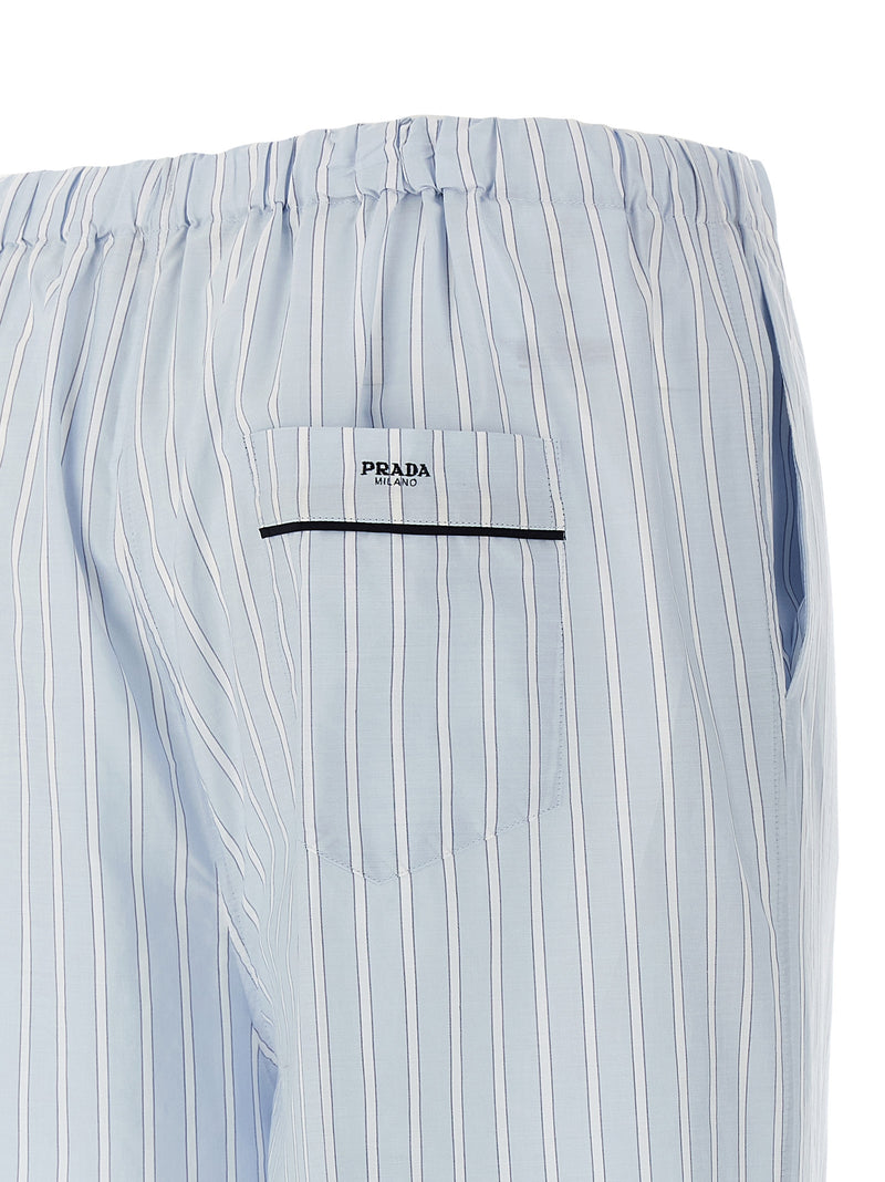 Prada Blue Cotton Casual Pants