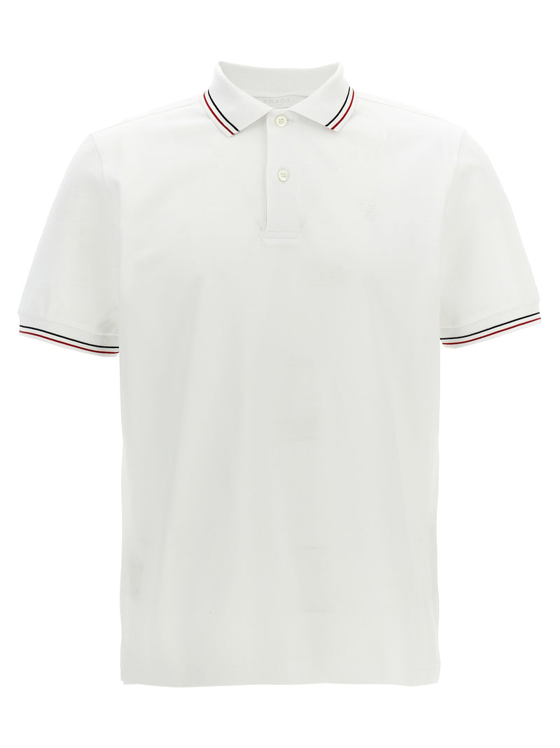 Prada White Cotton Polo Shirt