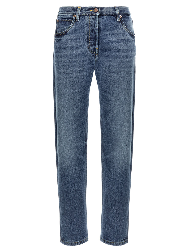 Prada Blue Cotton Straight-Leg Jeans