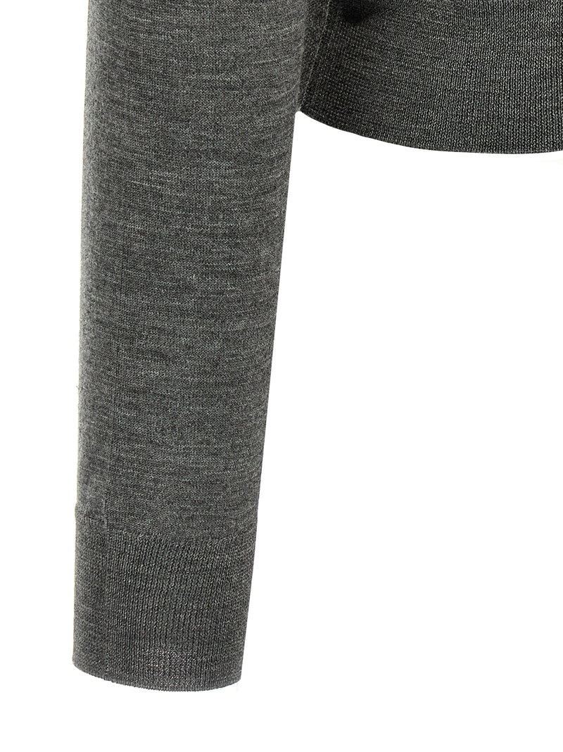 Prada Gray Virgin Wool Cardigan