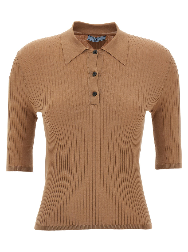 Prada Beige Cotton Polo Shirt