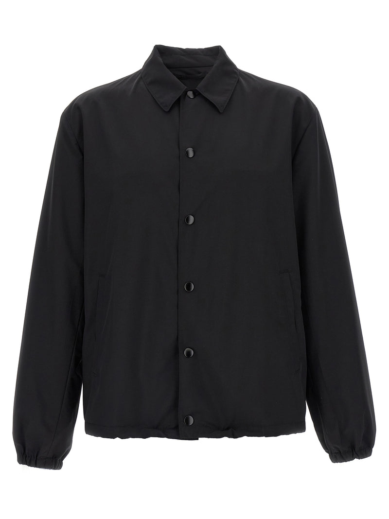 Prada Black Virgin Wool Full-Length Jacket