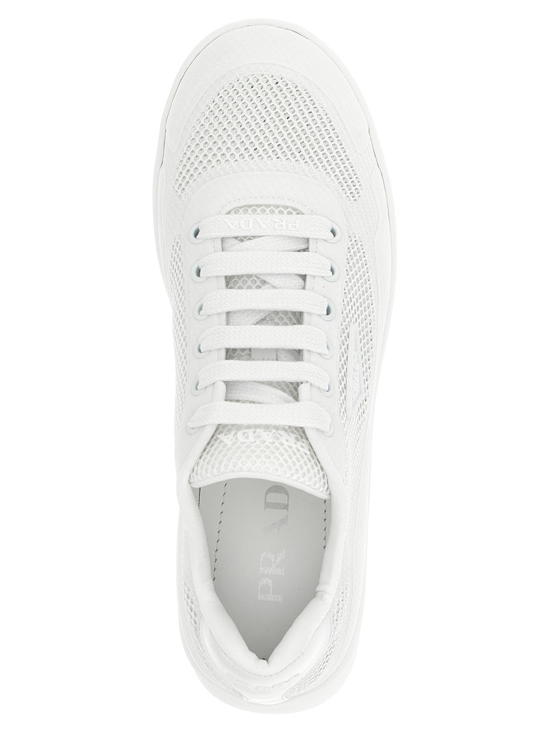 Prada White Polyester Athletic Sneakers