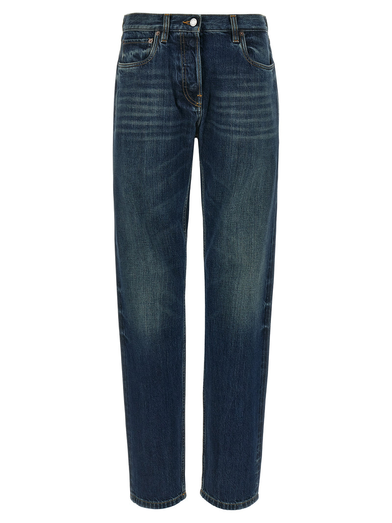 Prada Blue Cotton Straight-Leg Jeans