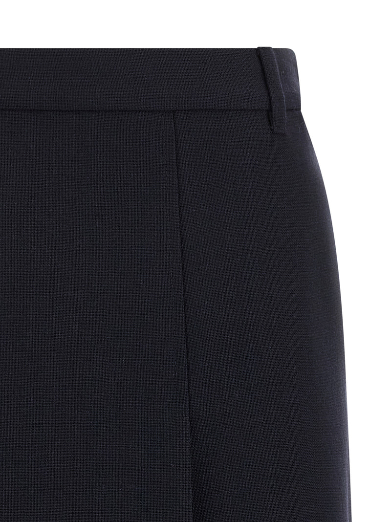 Prada Blue Virgin Wool Midi Skirt