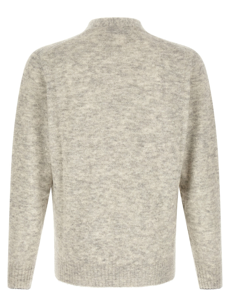 Brunello Cucinelli Gray Alpaca Leather Cardigan