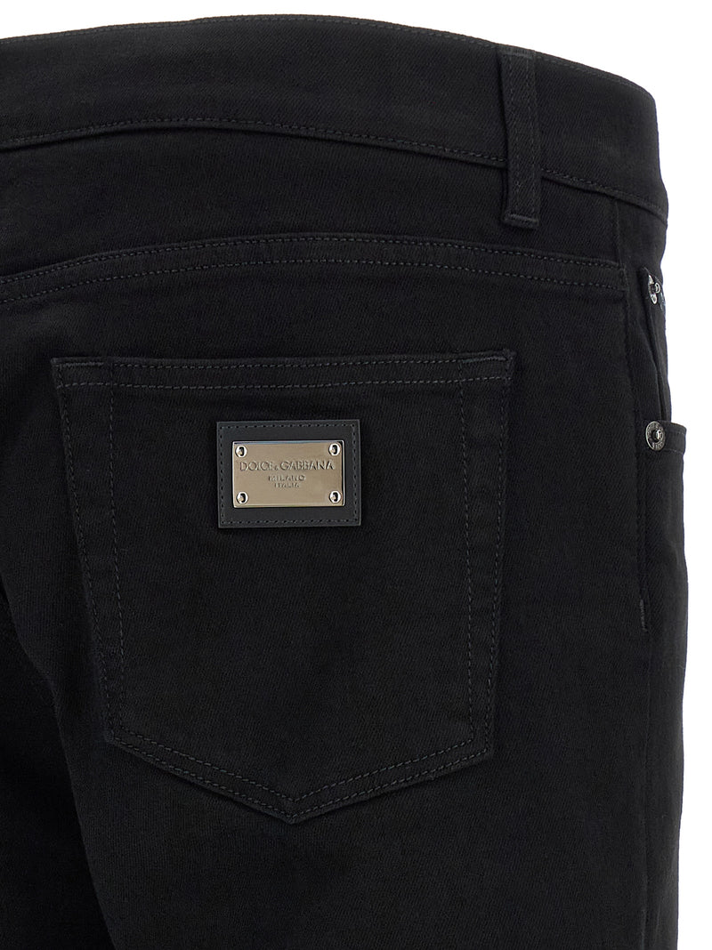 Dolce & Gabbana Black Cotton Slim Fit Jeans