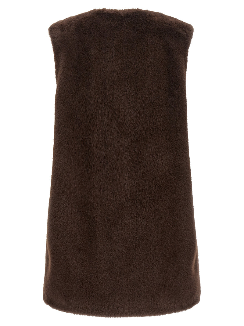 Herno Brown Polyester Sleeveless Jacket
