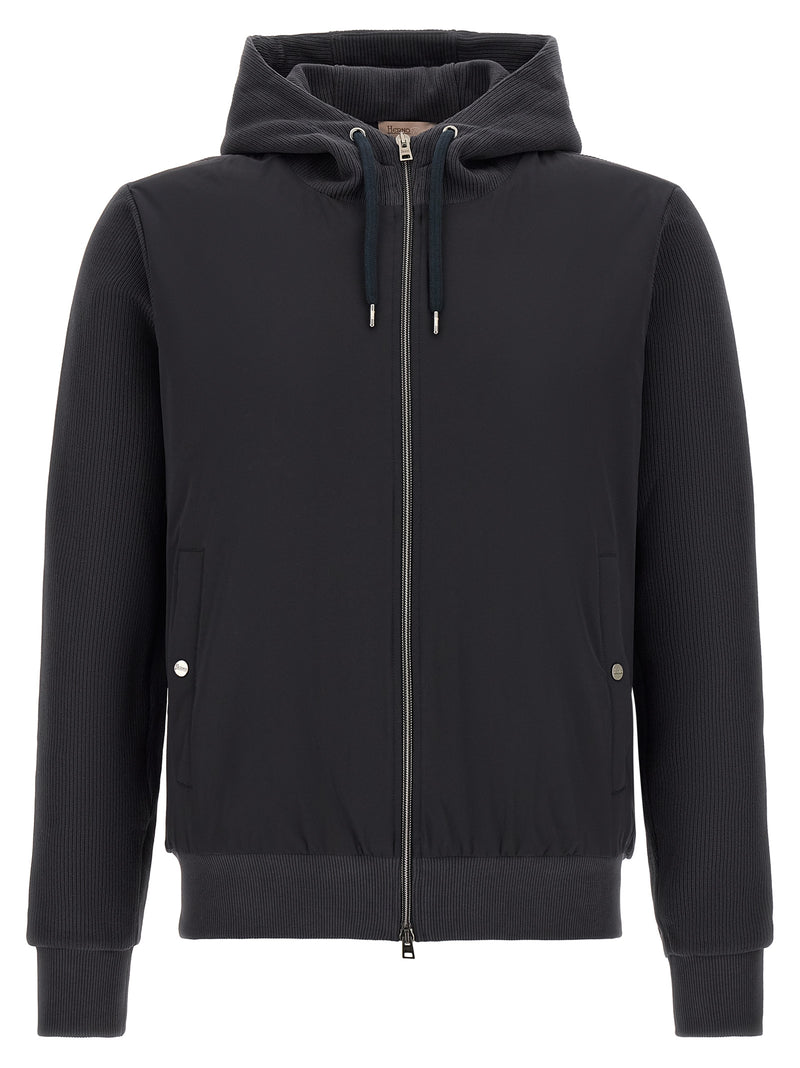 Herno Blue Cotton Shell Jacket