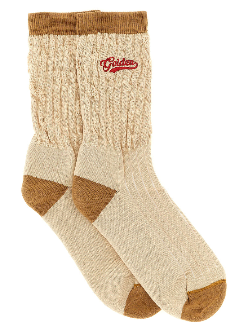 Golden Goose Beige Cotton Socks
