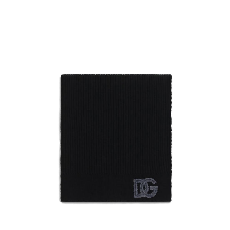 Dolce & Gabbana Black Wool Oves Aries Scarf