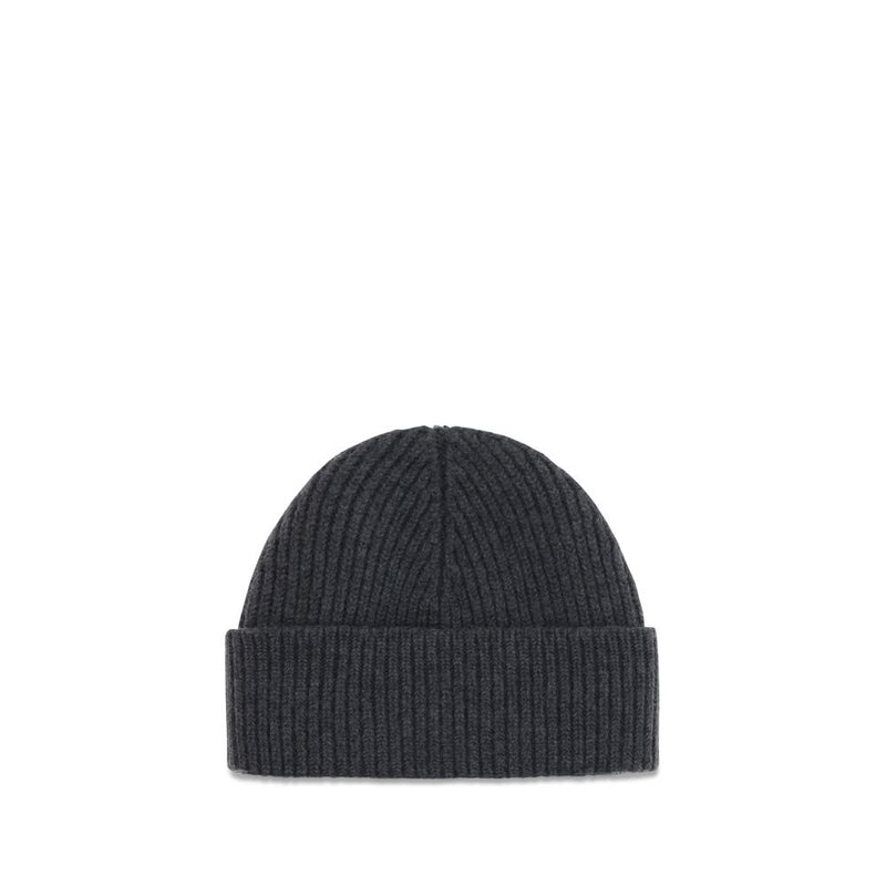 Ami Paris Gray Wool Oves Aries Beanie