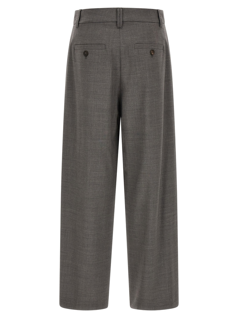 Brunello Cucinelli Gray Virgin Wool Cropped Pants