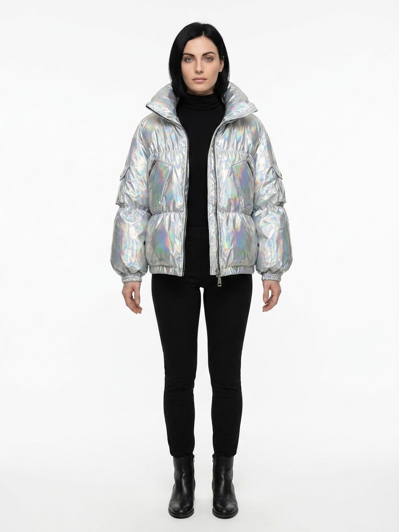 Dolce & Gabbana Silver Polyamide Shell Jacket