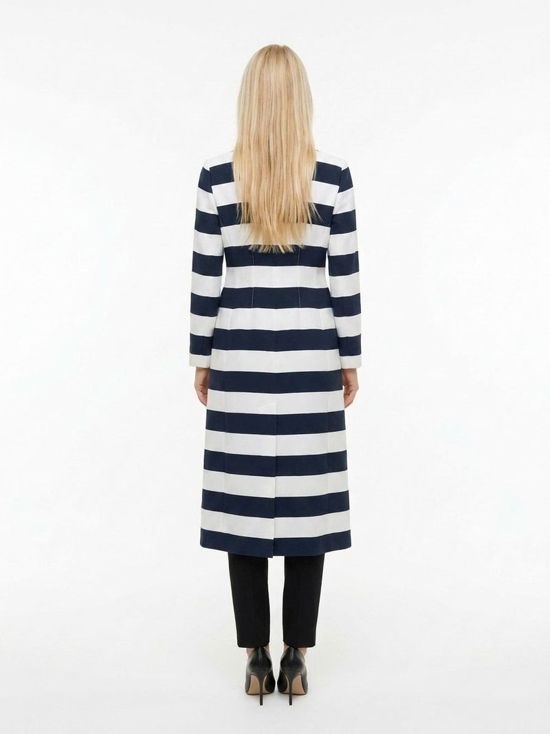 Dolce & Gabbana Navy Blue Viscose Coat
