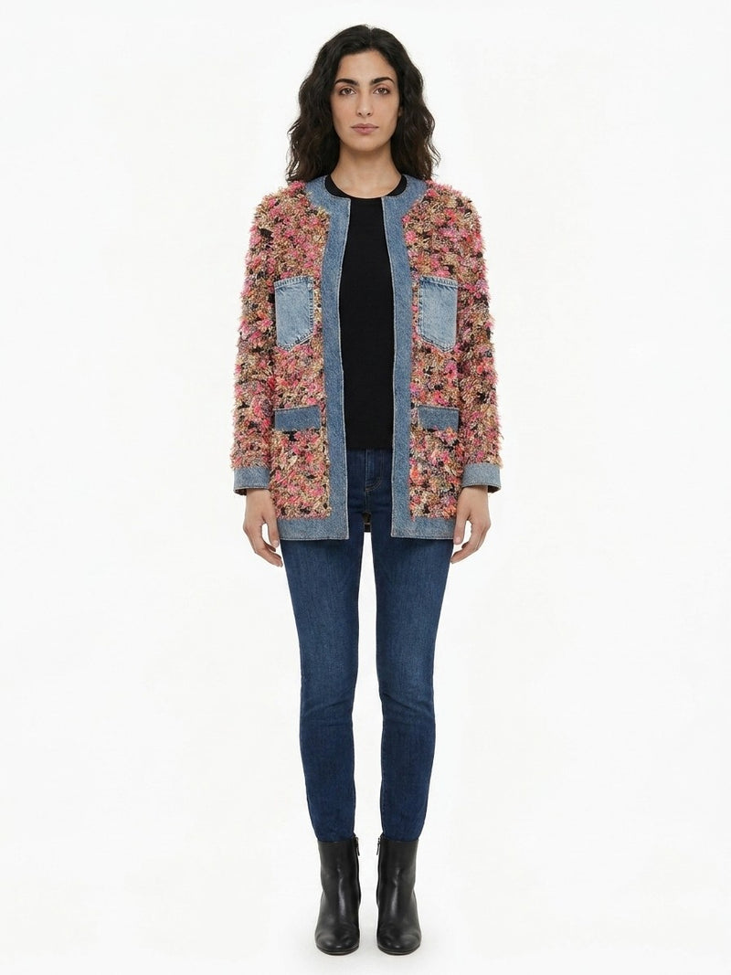 Dolce & Gabbana Multicolor Polyester Denim Jacket