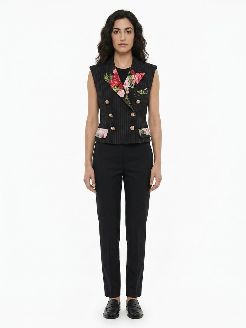 Dolce & Gabbana Black Cotton Sleeveless Jacket