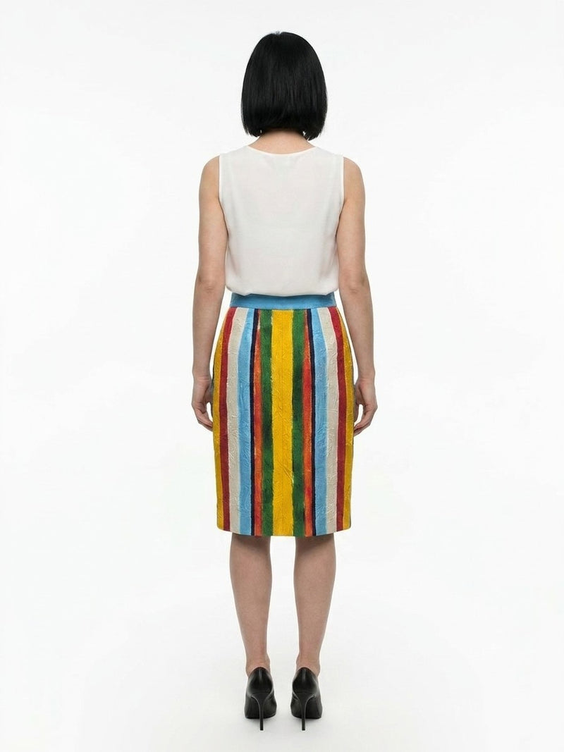 Dolce & Gabbana Multicolor Cotton Midi Skirt