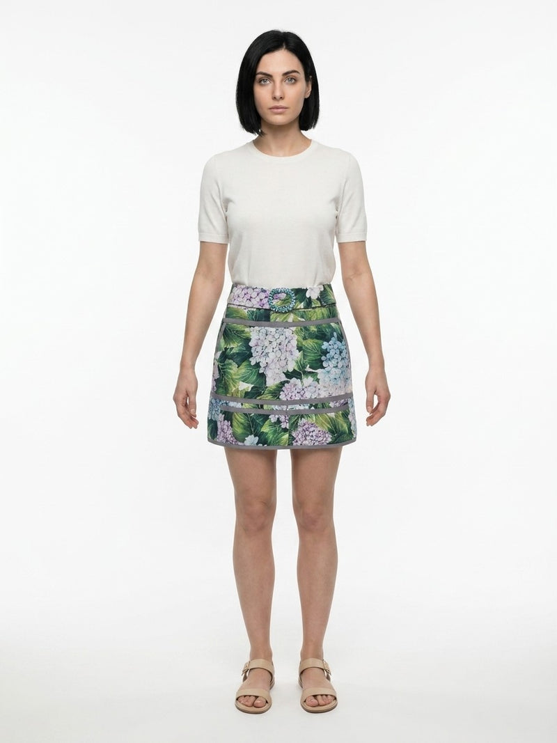 Dolce & Gabbana Bicolor Cotton Mini Skirt