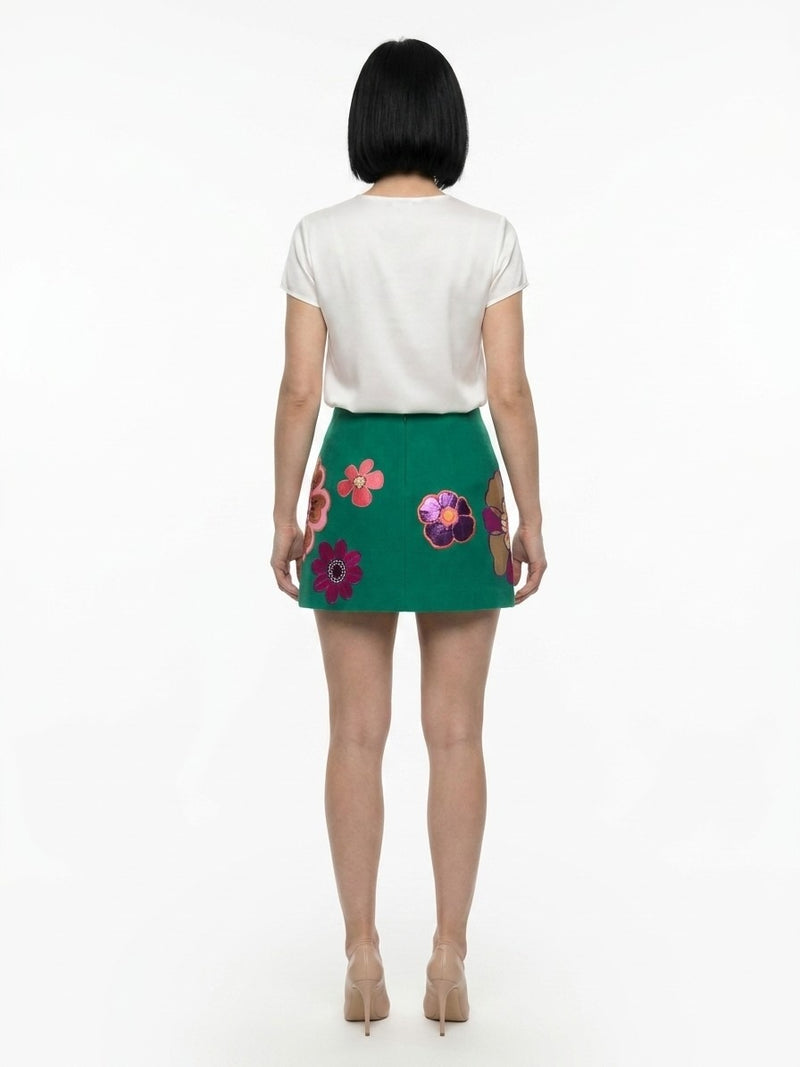 Dolce & Gabbana Green Acetate Mini Skirt