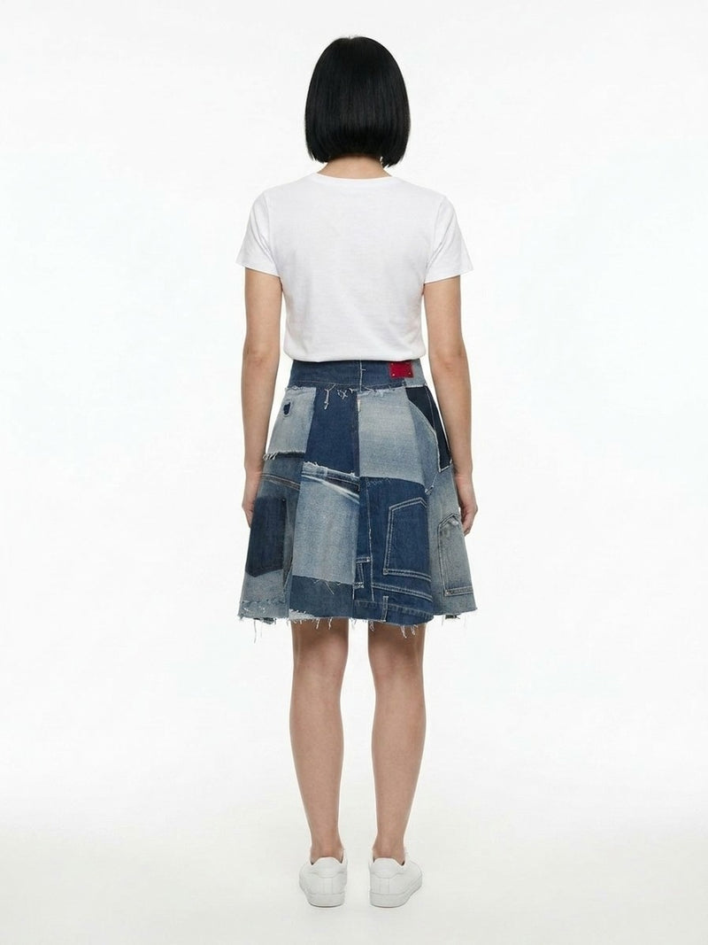 Dolce & Gabbana Multicolor Denim Skirt