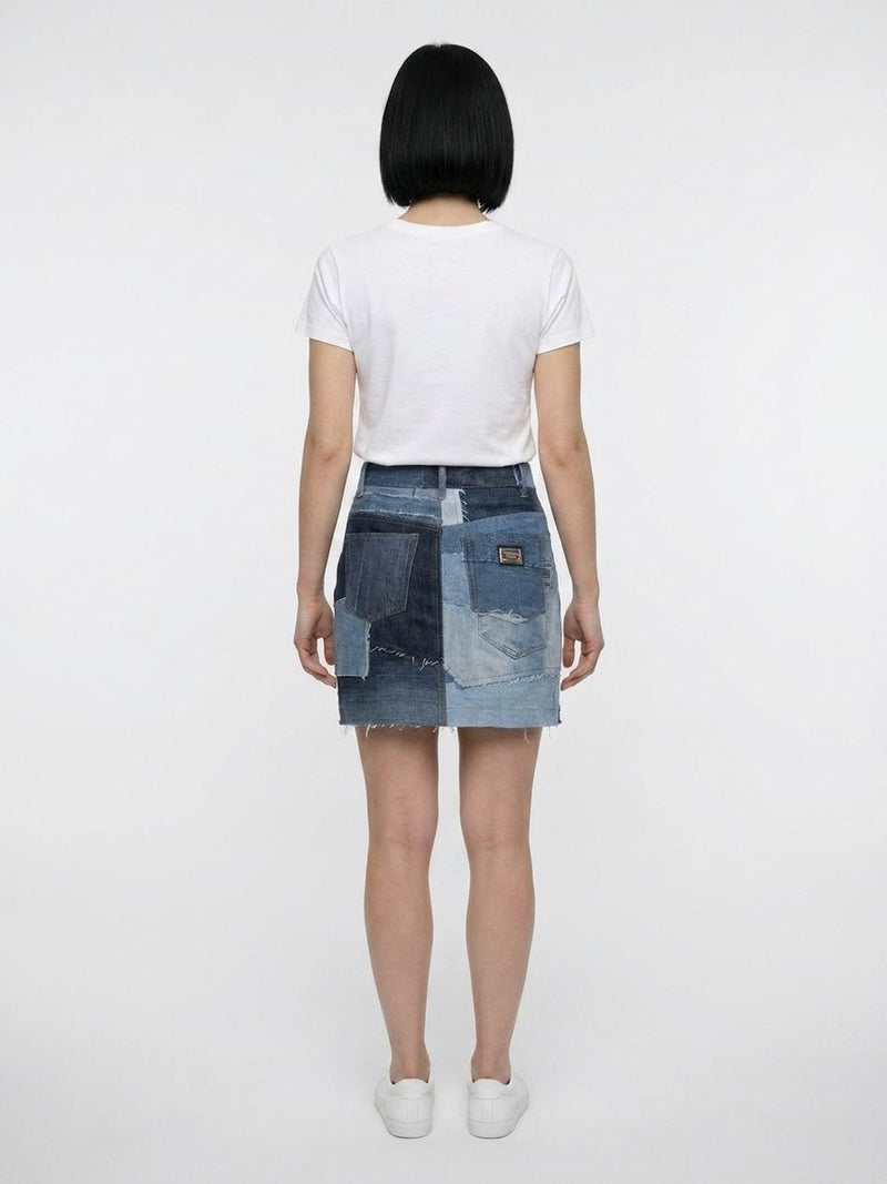 Dolce & Gabbana Bicolor Cotton Mini Skirt