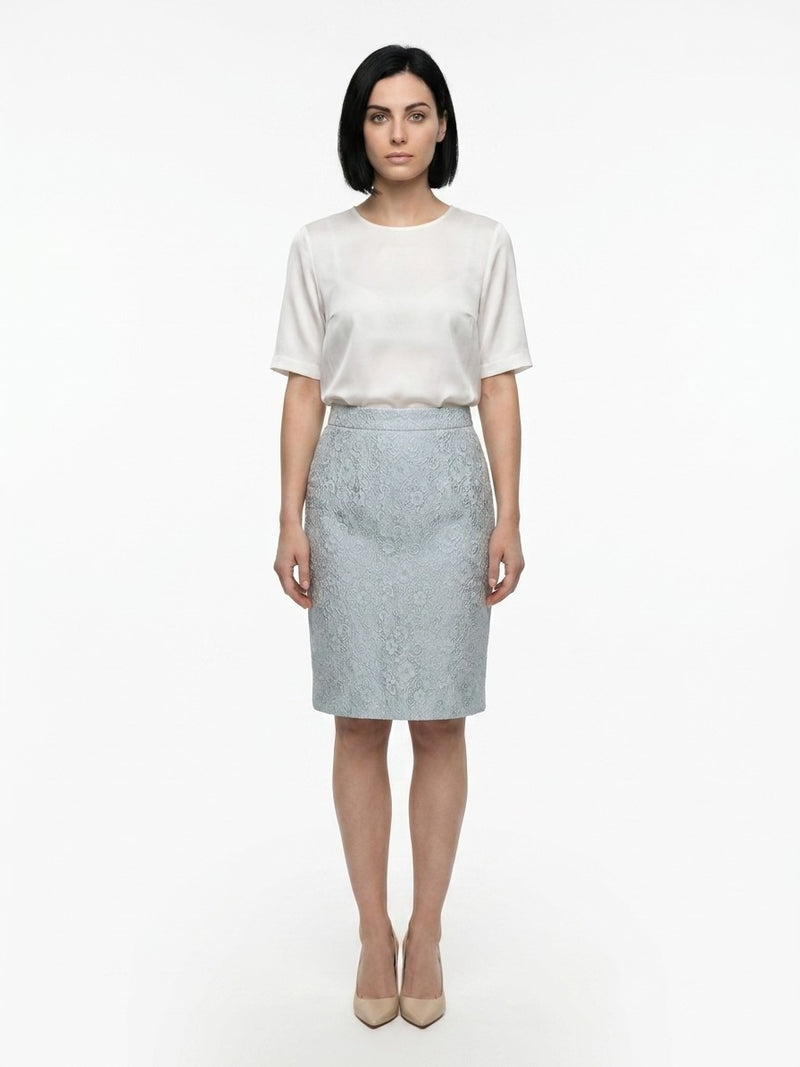 Dolce & Gabbana Bicolor Polyester Midi Skirt