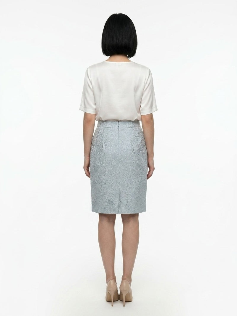 Dolce & Gabbana Bicolor Polyester Midi Skirt