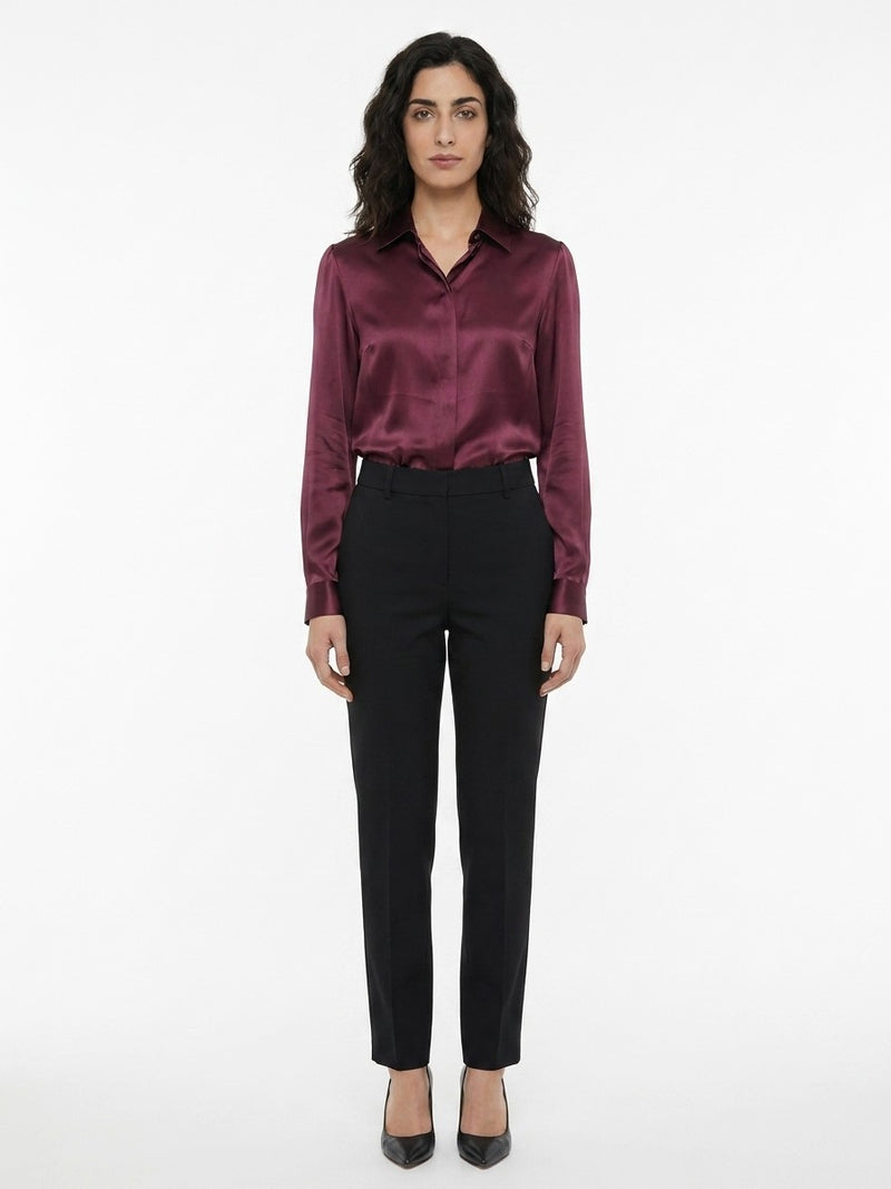 Dolce & Gabbana Burgundy Silk Shirt