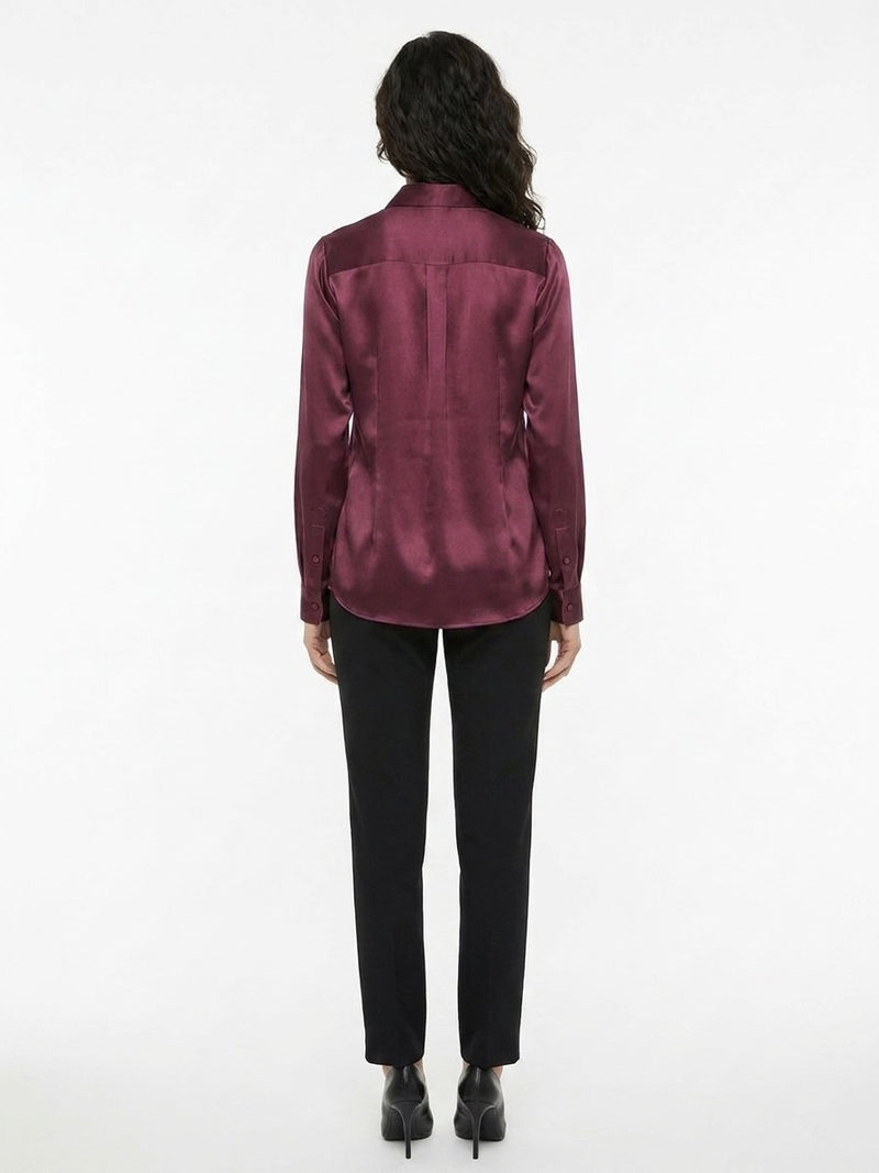 Dolce & Gabbana Burgundy Silk Shirt