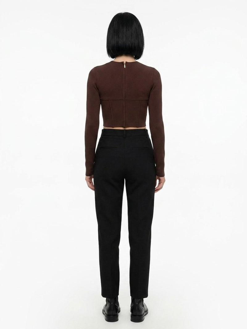 Dolce & Gabbana Brown Elastane Long Sleeve T-Shirt