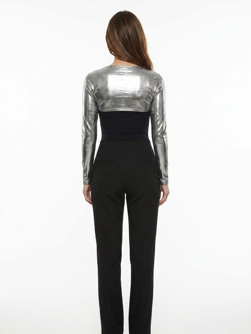 Dolce & Gabbana Silver Elastane Casual Pants