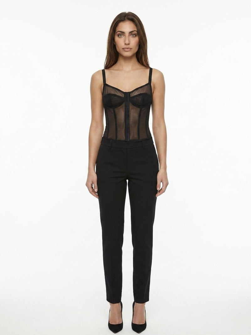 Dolce & Gabbana Black Elastane Sleeveles T-Shirt
