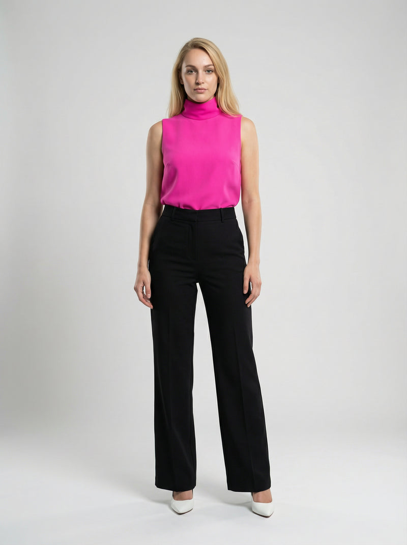 Dolce & Gabbana Pink Virgin Wool Sleeveles T-Shirt